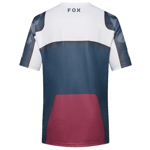 Maillot de Vélo Ranger Tactile Manches Courtes Bleu/Blanc/Rouge de dos