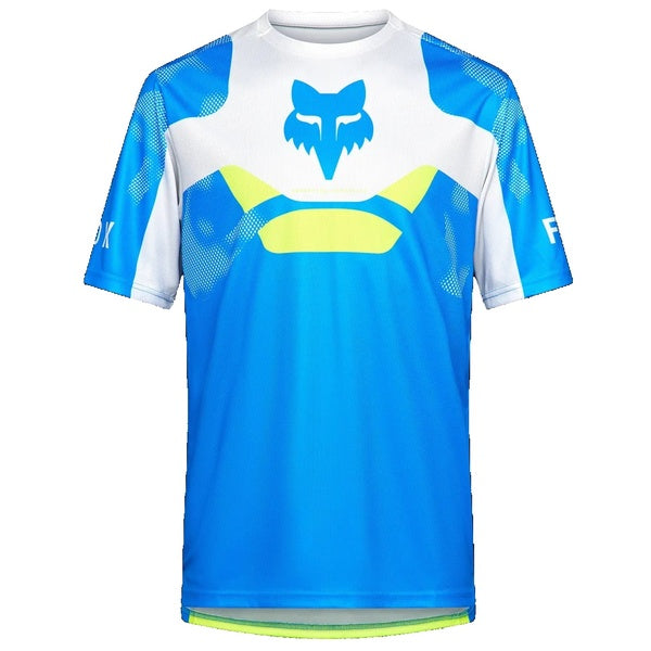 Maillot de Vélo Ranger Tactile Manches Courtes Bleu/Vert de face