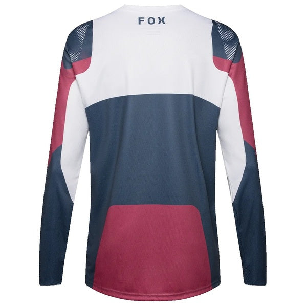 Maillot de Vélo Ranger Tactile Manches Longues Bleu/Blanc/Rouge de dos