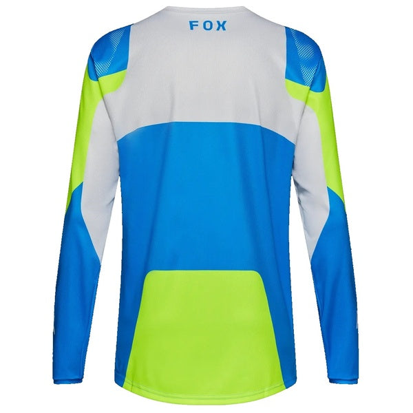 Maillot de Vélo Ranger Tactile Manches Longues Bleu/Vert de dos