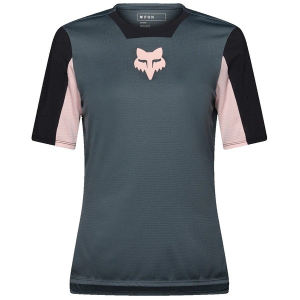 Maillot de Vélo Defend Creation Manches Courtes Femme Bleu/Rose de face