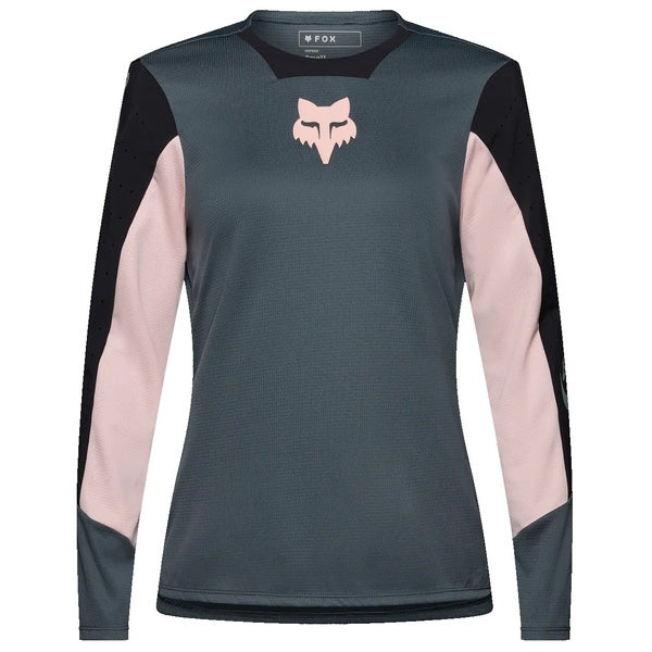 Maillot de Vélo Defend Creation Manches Longues Femme Bleu/Rose de face