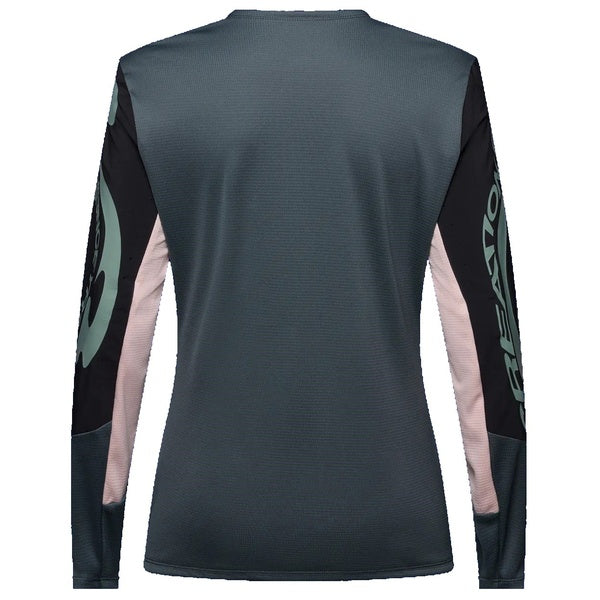 Maillot de Vélo Defend Creation Manches Longues Femme Bleu/Rose de dos