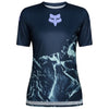 Maillot de Vélo Ranger Image Print Manches Courtes Femme Bleu Clair de face