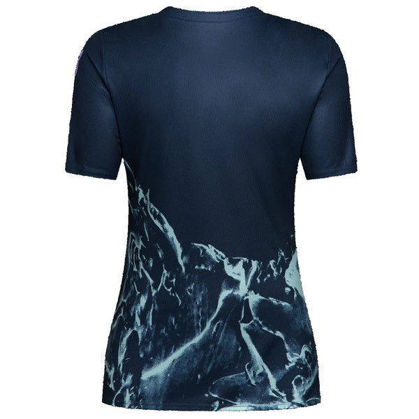 Maillot de Vélo Ranger Image Print Manches Courtes Femme Bleu Clair de dos