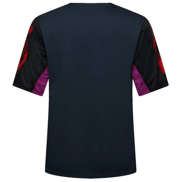 Maillot de Vélo Defend Creation Manches Courtes Junior Bleu/Mauve de dos