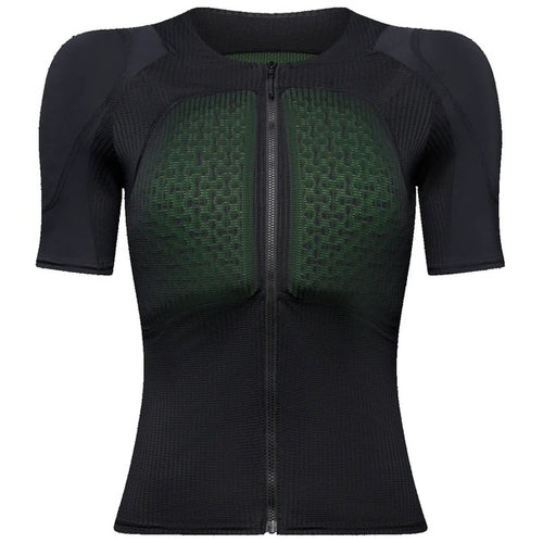 Chandail de Protection de Motocross Baseframe Pro Manches Courtes Femme Noir de face