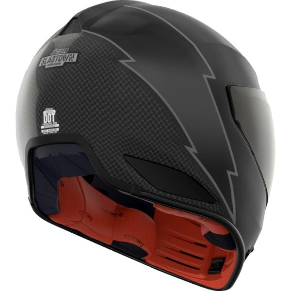 Casque Intégral de Moto Domain Slabtown Noir incliné de dos