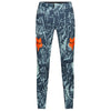 Pantalon de Vélo Ranger Image Print Bleu/Orange de face