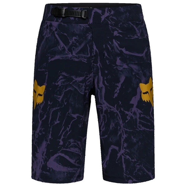Short de Vélo Ranger Image Print Mauve/Jaune de face