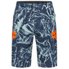 Short de Vélo Ranger Image Print Bleu/Orange de face