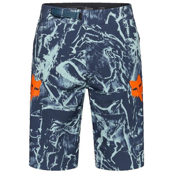 Short de Vélo Ranger Image Print Bleu/Orange de face