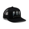 Casquette Block Mesh Trucker/Fox/noir, de face
