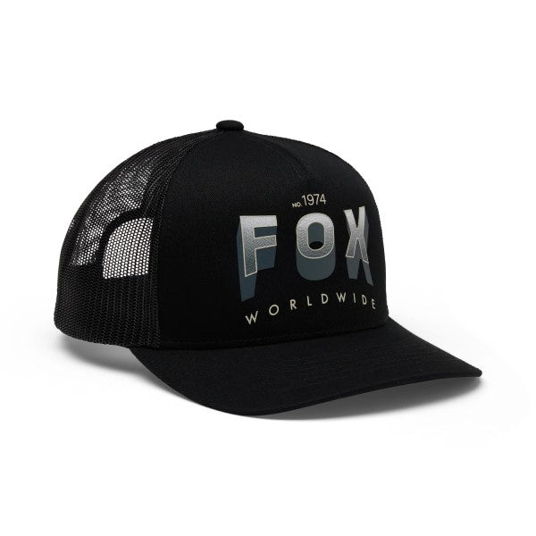 Casquette Block Mesh Trucker/Fox/noir, de face