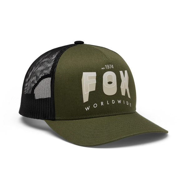 Casquette Block Mesh Trucker/Fox/olive, de face