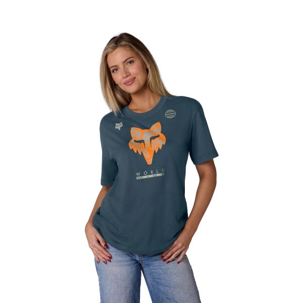 T-shirt Image Print Femme/Fox/bleu, de face