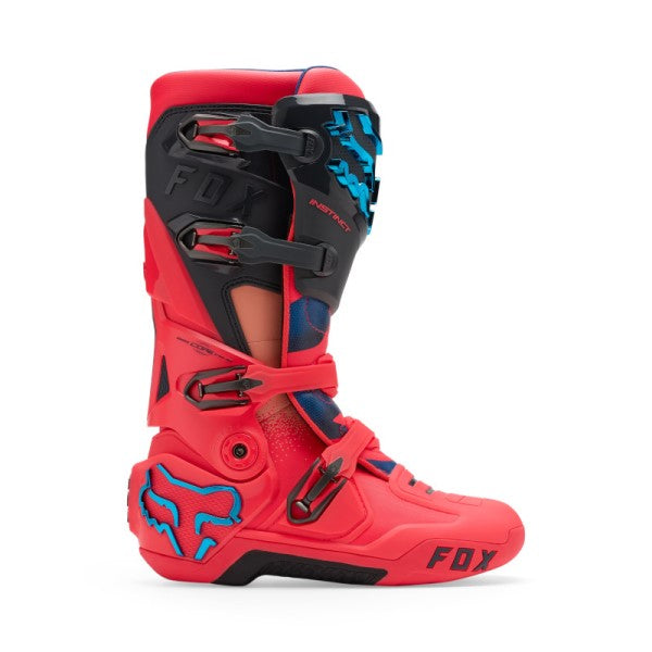 Bottes de Motocross Instinct Vision Edition Limitée Noir/Rose/Bleu, Côté Extérieur