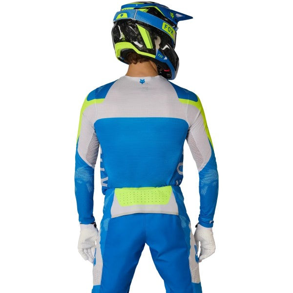 Chandail de Motocross Flexair Tactile Bleu/Jaune essayage de dos