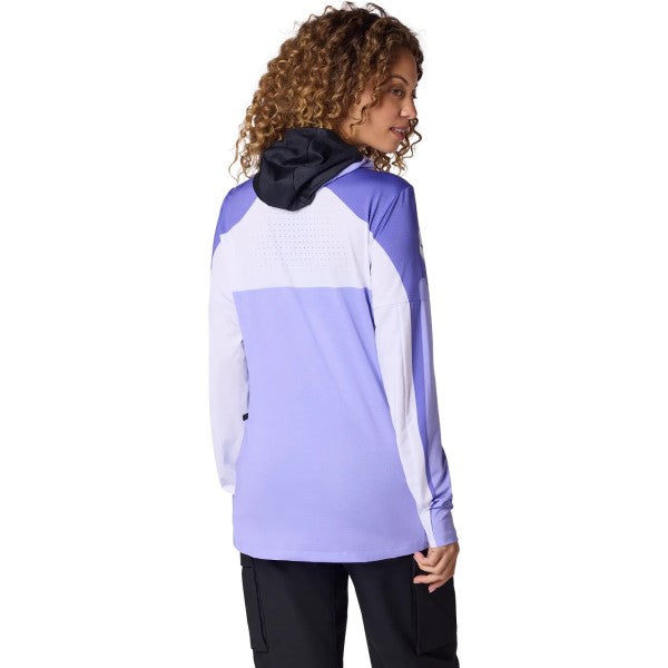 Chandail de Motocross Ranger Drive Femme Blanc/Mauve essayage de dos