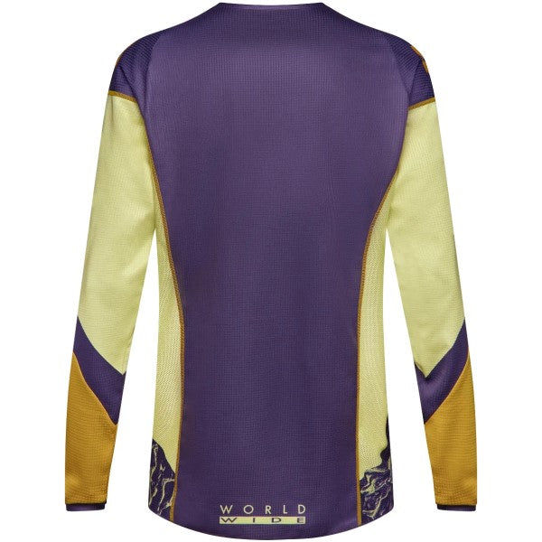 Chandail de Motocross 180 Image Print Mauve/Jaune de dos