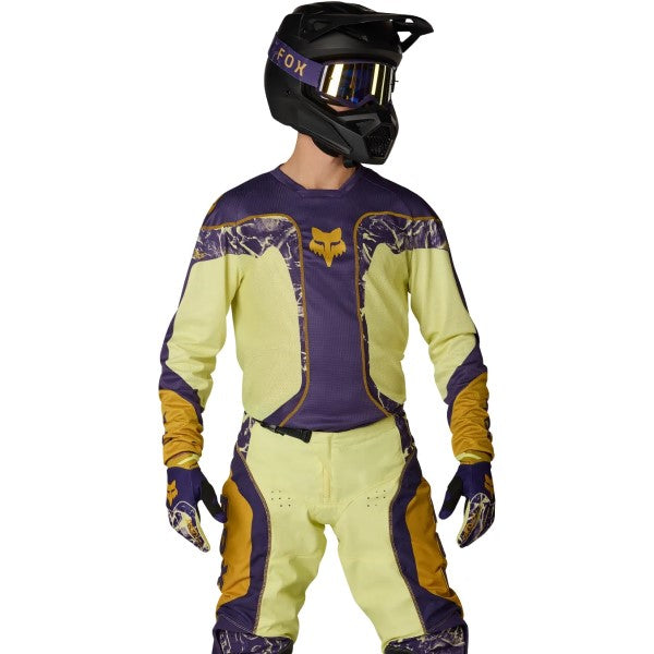 Chandail de Motocross 180 Image Print Mauve/Jaune essayage de face
