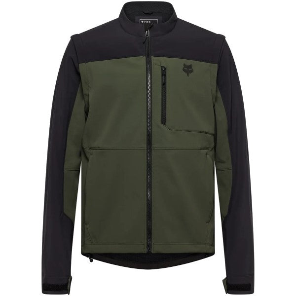 Manteau Enduro Ranger Off-Road Softshell Vert/Noir de face