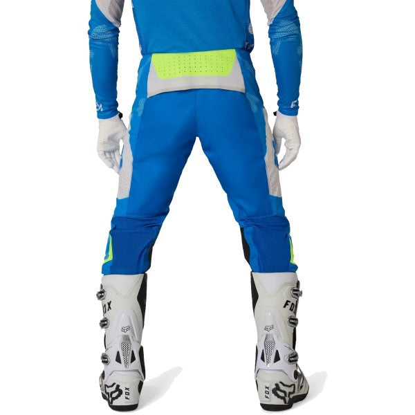 Pantalon de Motocross Flexair Tactile Bleu/Jaune essayage de dos