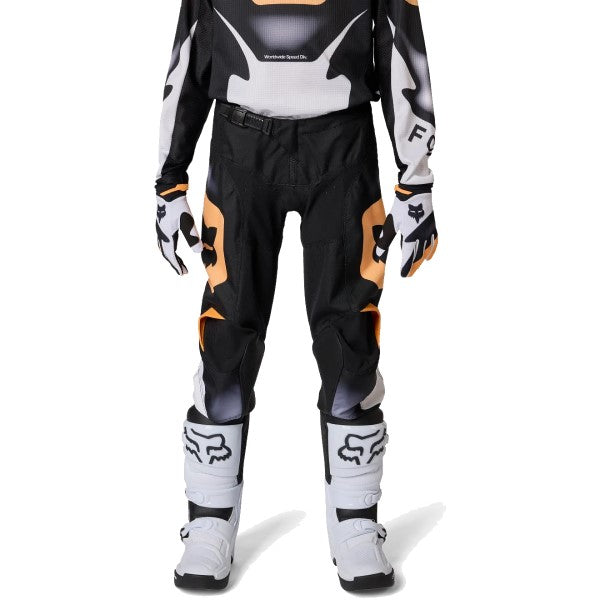 Pantalon de Motocross 180 Noble Junior Noir/Blanc essayage de face