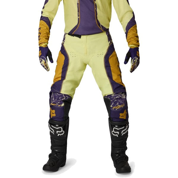 Pantalon de Motocross 180 Image Print Orange/Jaune essayage de face