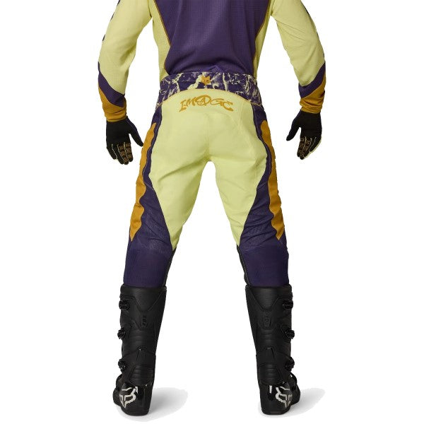 Pantalon de Motocross 180 Image Print Orange/Jaune essayage de dos