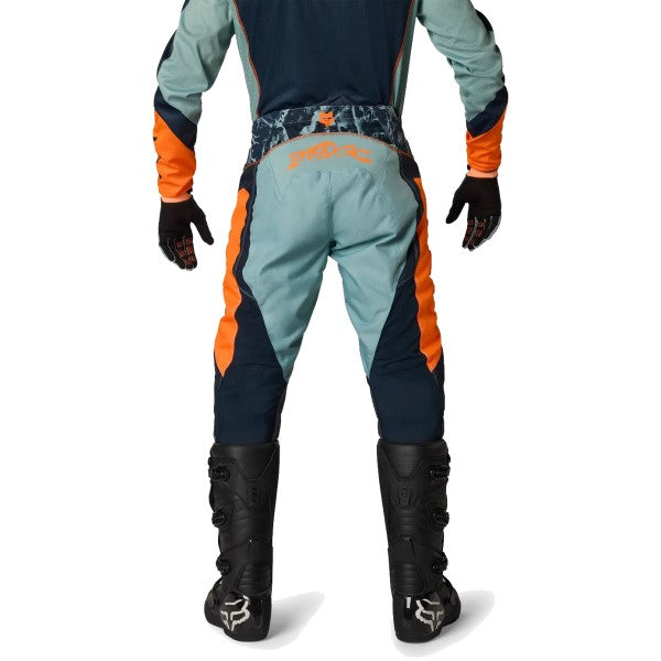Pantalon de Motocross 180 Image Print Bleu/Orange essayage de dos