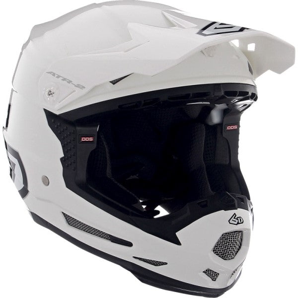 Casque de Motocross ATR-2 Solid Junior Blanc incliné de gauche