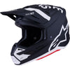 Casque de Motocross S-M7 Dasher Noir/Blanc incliné de droite