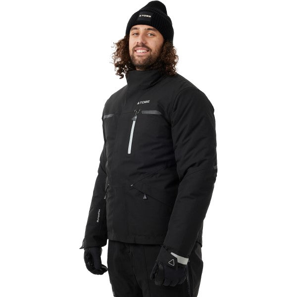 Manteau de Motoneige Hoback Isolé - Liquidation Noir Essayage Homme incliné de droite