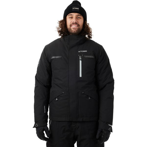 Manteau de Motoneige Hoback Isolé - Liquidation Noir Essayage Homme de face