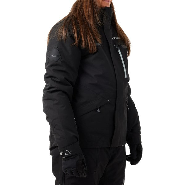 Manteau de Motoneige Hoback Isolé - Liquidation Noir Essayage Femme incliné de gauche