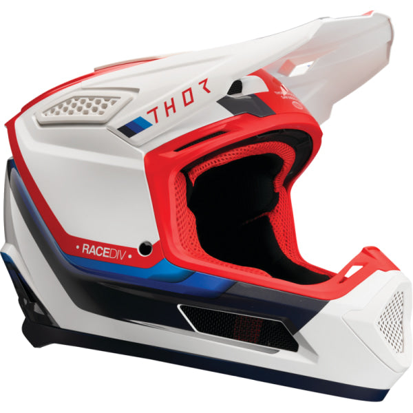 Casque de Motocross Fleet Defy Thor Bleu/Rouge/Blanc, vue 3/4