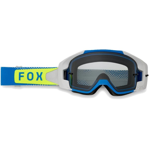 Lunette de Motocross Vue Tactile Bleu/Jaune de face