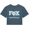 T-Shirt Checker Baby Femme Bleu Foncé de face