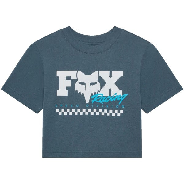 T-Shirt Checker Baby Femme Bleu Foncé de face