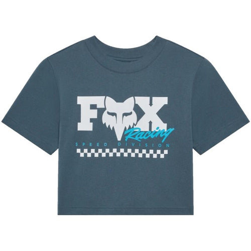 T-Shirt Checker Baby Femme Bleu Foncé de face