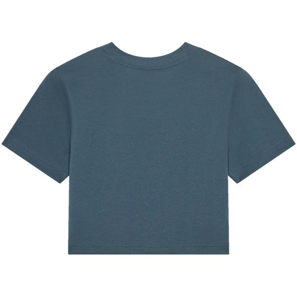 T-Shirt Checker Baby Femme Bleu Foncé de dos