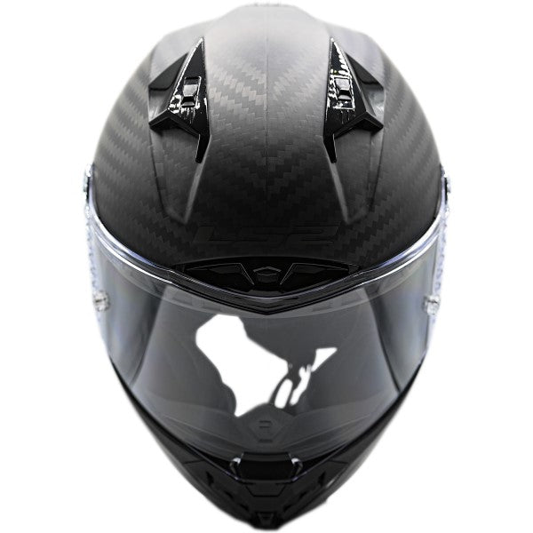 Casque Intégral de Moto Thunder Carbone Noir/Carbone de face