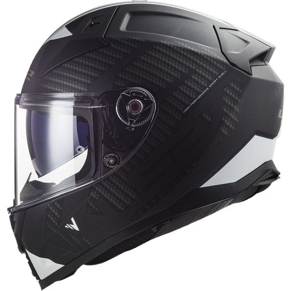 Casque Intégral de Moto Citation II Blanc/Noir de droite