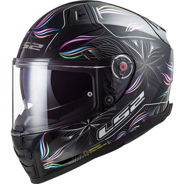 Casque Intégral de Moto Citation II Noir/Multicolore incliné de droite