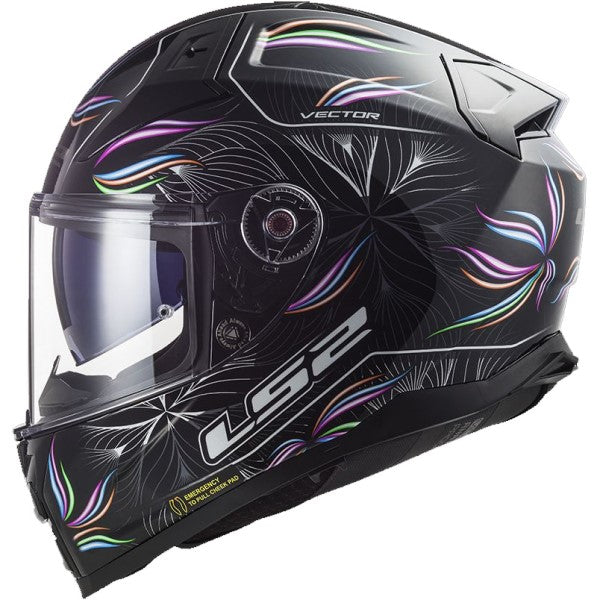 Casque Intégral de Moto Citation II Noir/Multicolore de droite