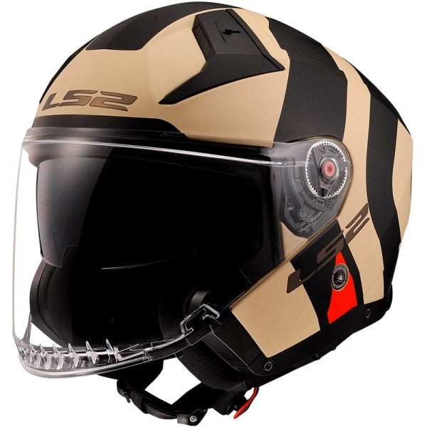 Casque Ouvert de Moto Infinity II Sable incliné de droite