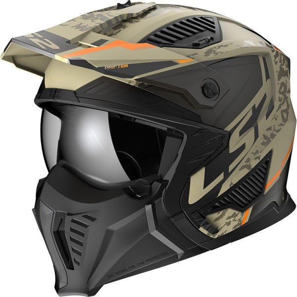 Casque Ouvert de Moto Drifter Sable incliné de droite