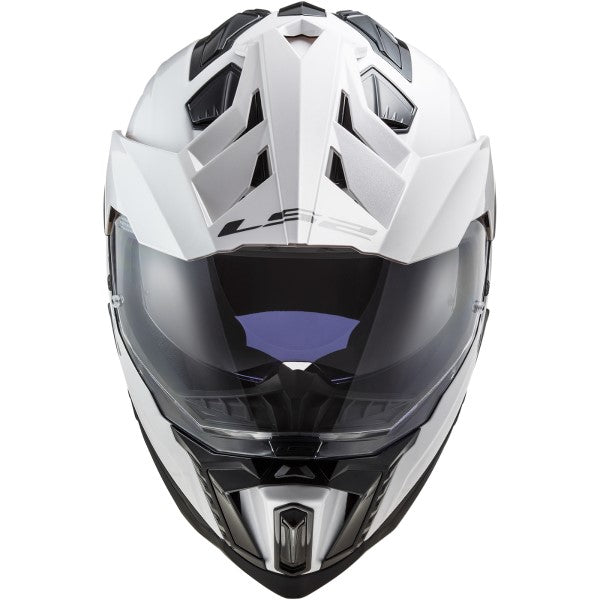 Casque de Moto Aventure Explorer Composite Blanc de face