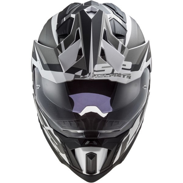 Casque de Moto Aventure Explorer Composite Noir/Blanc de face